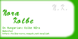 nora kolbe business card